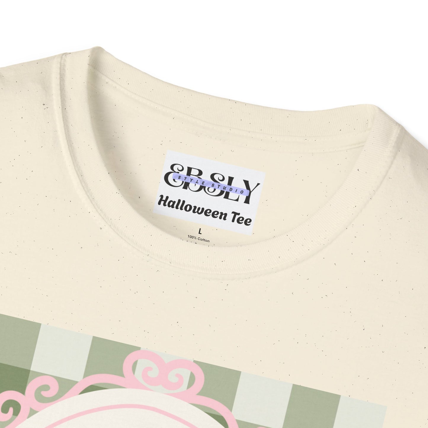 Cute Ghost and Butterfly Unisex Softstyle T-Shirt for Halloween, Casual Wear, Gift for Friends, Home Decor, Seasonal Fashion