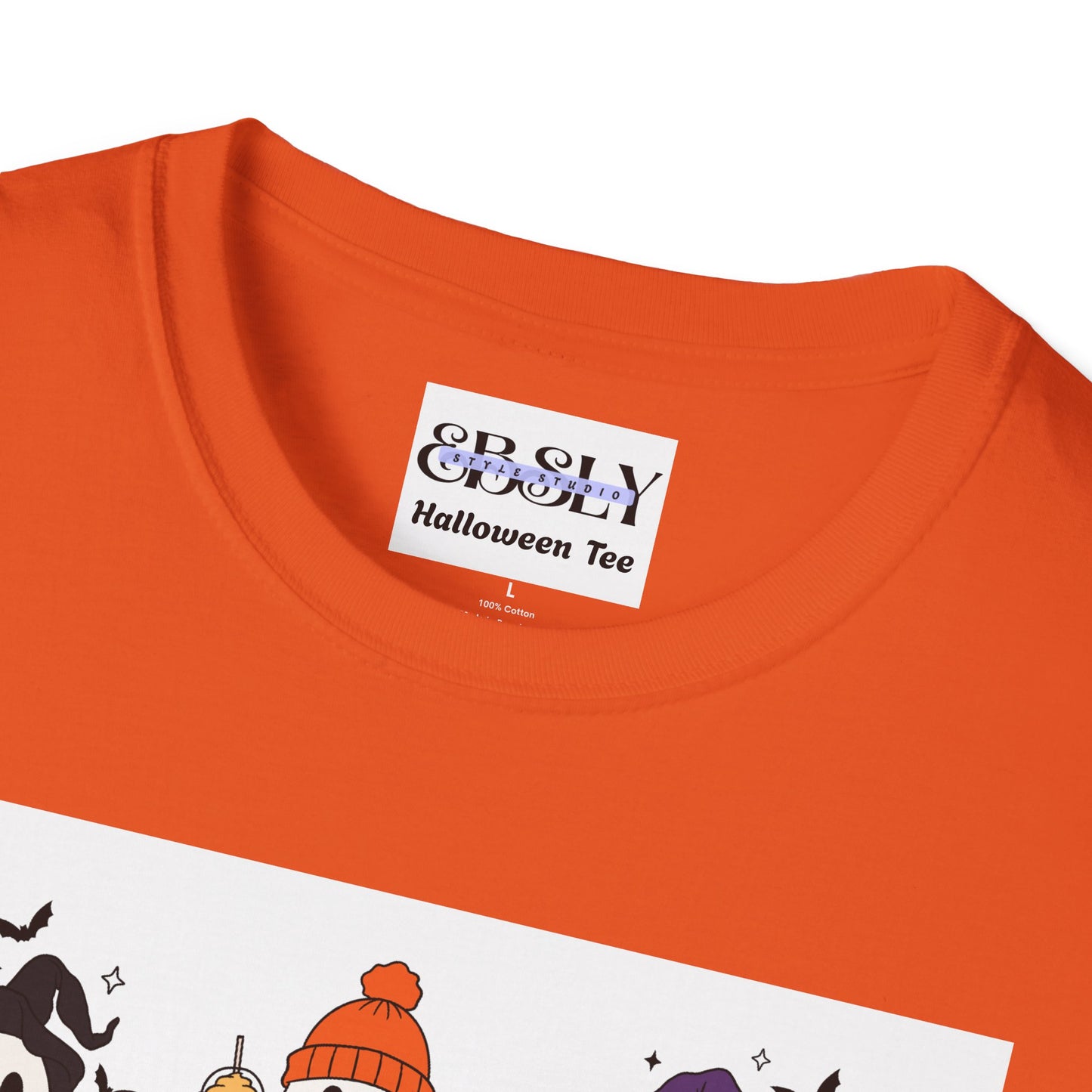 Cute & Spooky Ghosts Unisex Softstyle T-Shirt, Halloween Tee, Fall Fashion, Cute Ghost Shirt, Trick or Treat Apparel