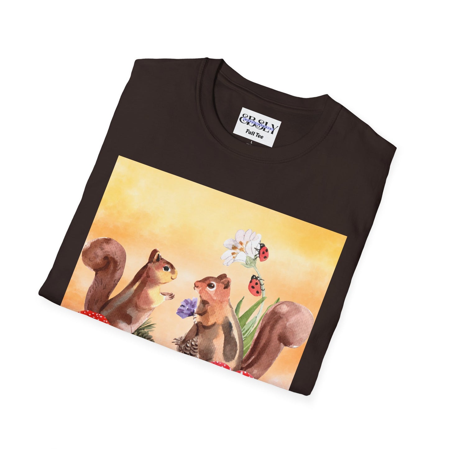 Playful Squirrel Art Unisex Softstyle T-Shirt, Cute Animal Shirt, Gift for Nature Lovers, Casual Wear, Eco-Friendly Fashion