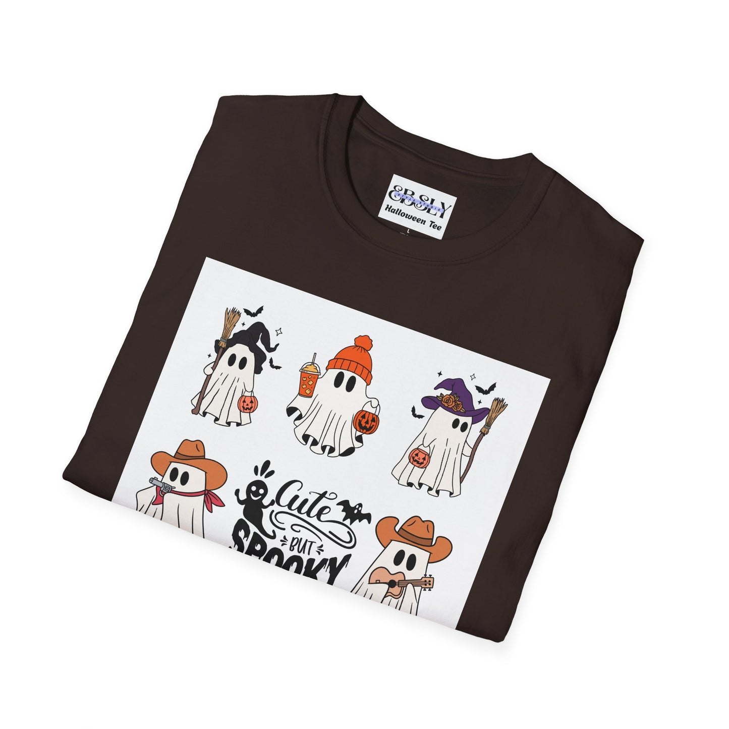 Cute & Spooky Ghosts Unisex Softstyle T-Shirt, Halloween Tee, Fall Fashion, Cute Ghost Shirt, Trick or Treat Apparel