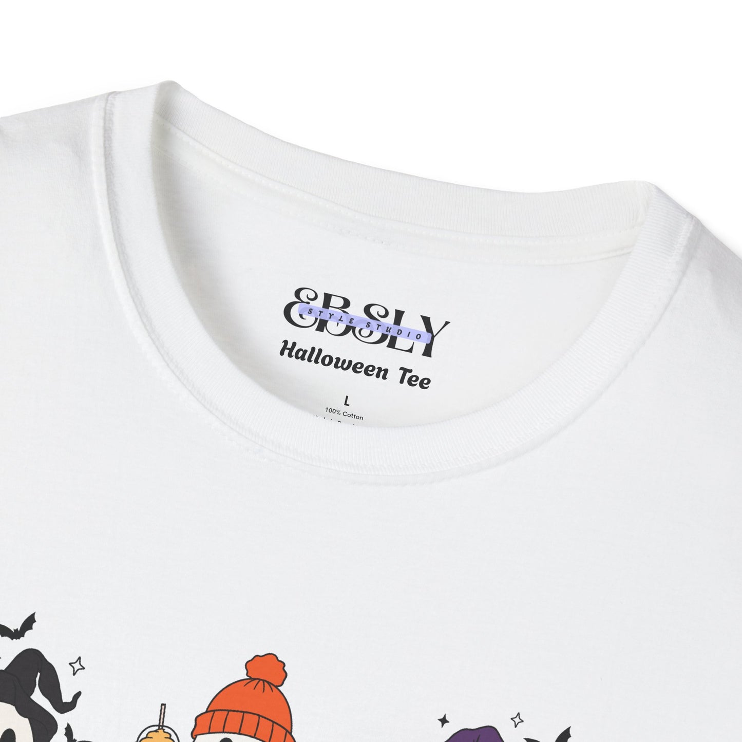 Cute & Spooky Ghosts Unisex Softstyle T-Shirt, Halloween Tee, Fall Fashion, Cute Ghost Shirt, Trick or Treat Apparel