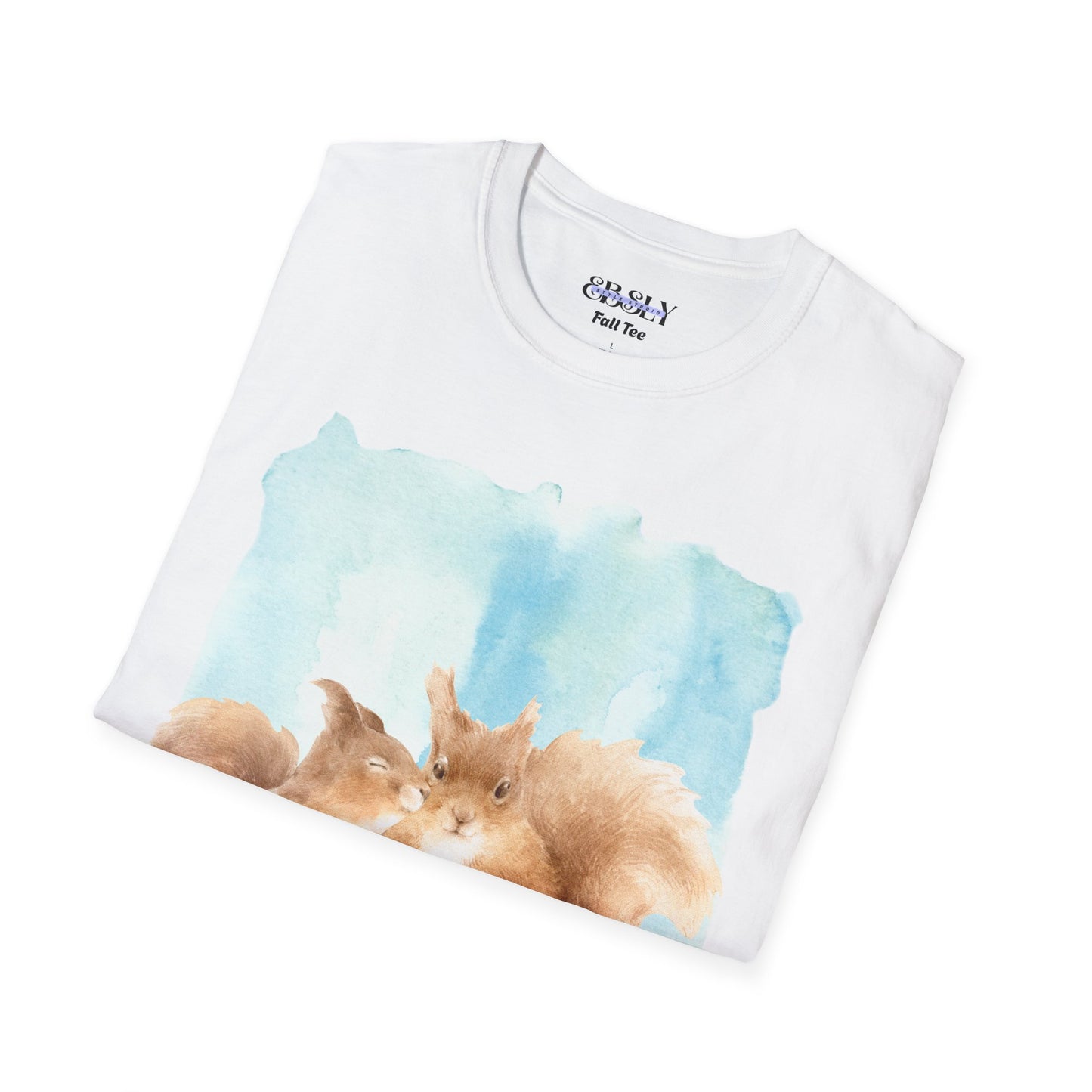 Whimsical Squirrel Art Tee, Nature Lover Gift, Cute Wildlife Shirt, Animal Lover Apparel, Eco-Friendly T-Shirt