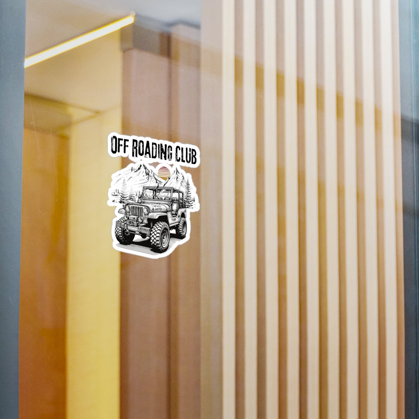 Off Roading Club Vinyl Decal — Jeep Mountain Adventure Kiss-Cut Sticker
