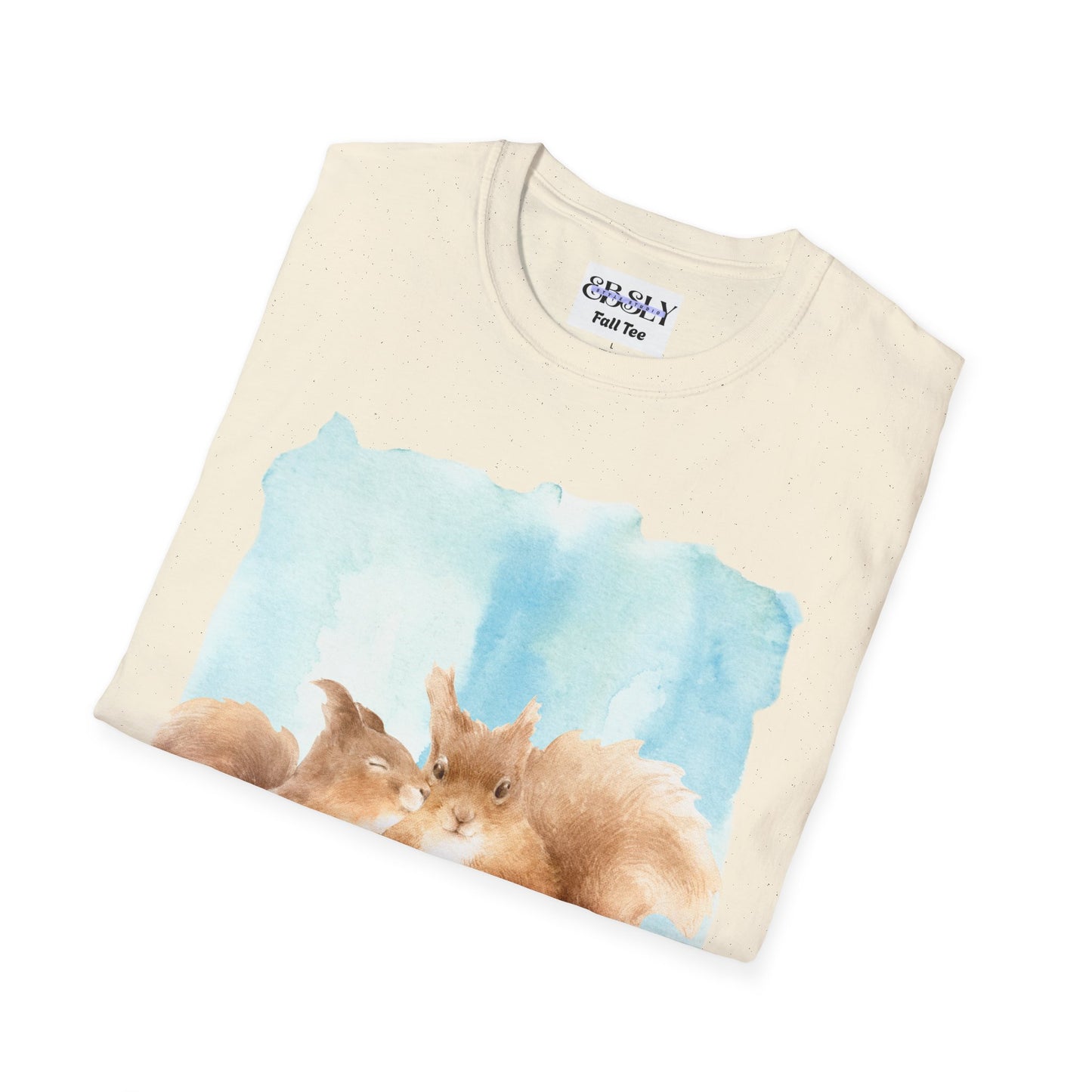 Whimsical Squirrel Art Tee, Nature Lover Gift, Cute Wildlife Shirt, Animal Lover Apparel, Eco-Friendly T-Shirt