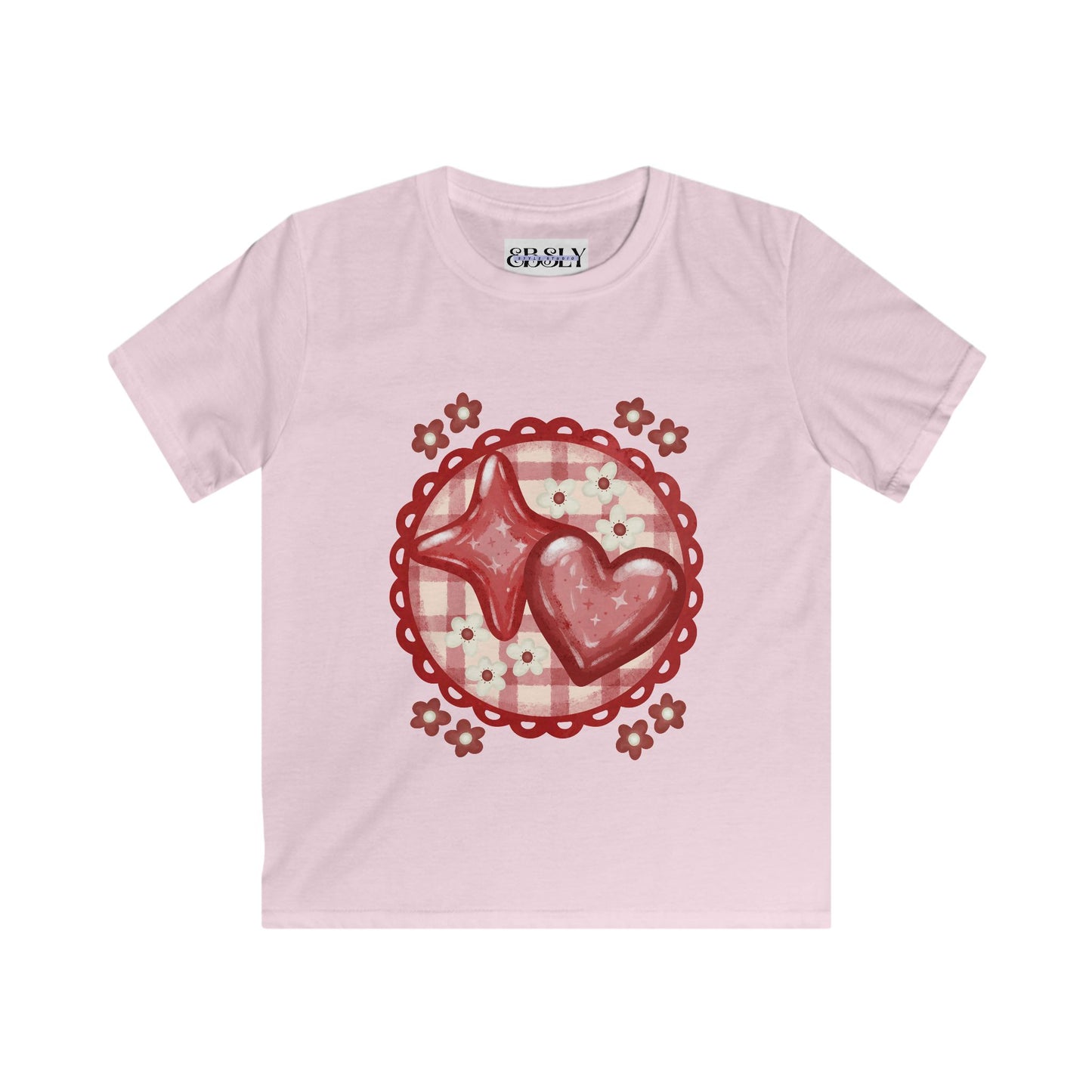 Cute Heart Pattern Kids Tee, Valentine’s Day Gift, Softstyle T-Shirt, Love Print Shirt, Casual Kids Apparel, Playful Fashion
