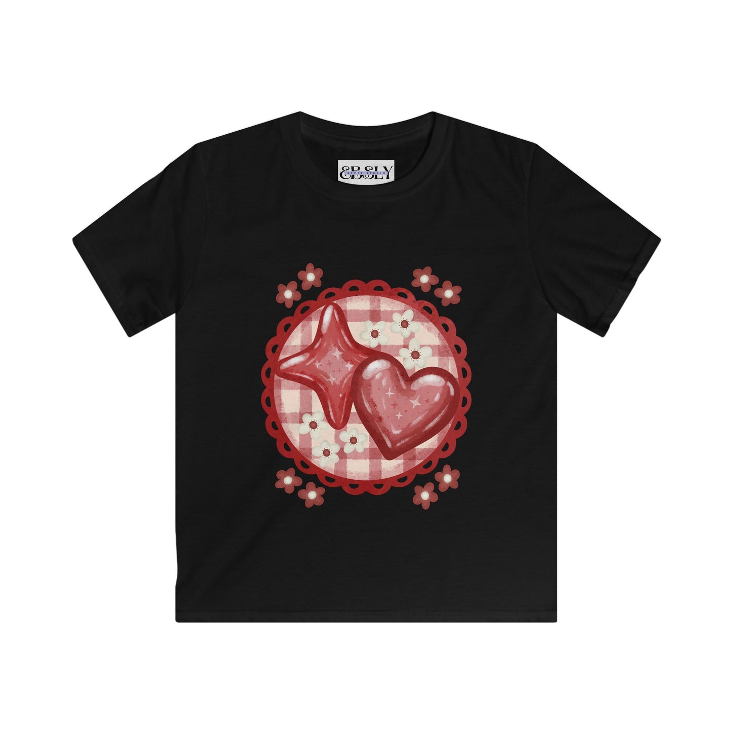 Cute Heart Pattern Kids Tee, Valentine’s Day Gift, Softstyle T-Shirt, Love Print Shirt, Casual Kids Apparel, Playful Fashion