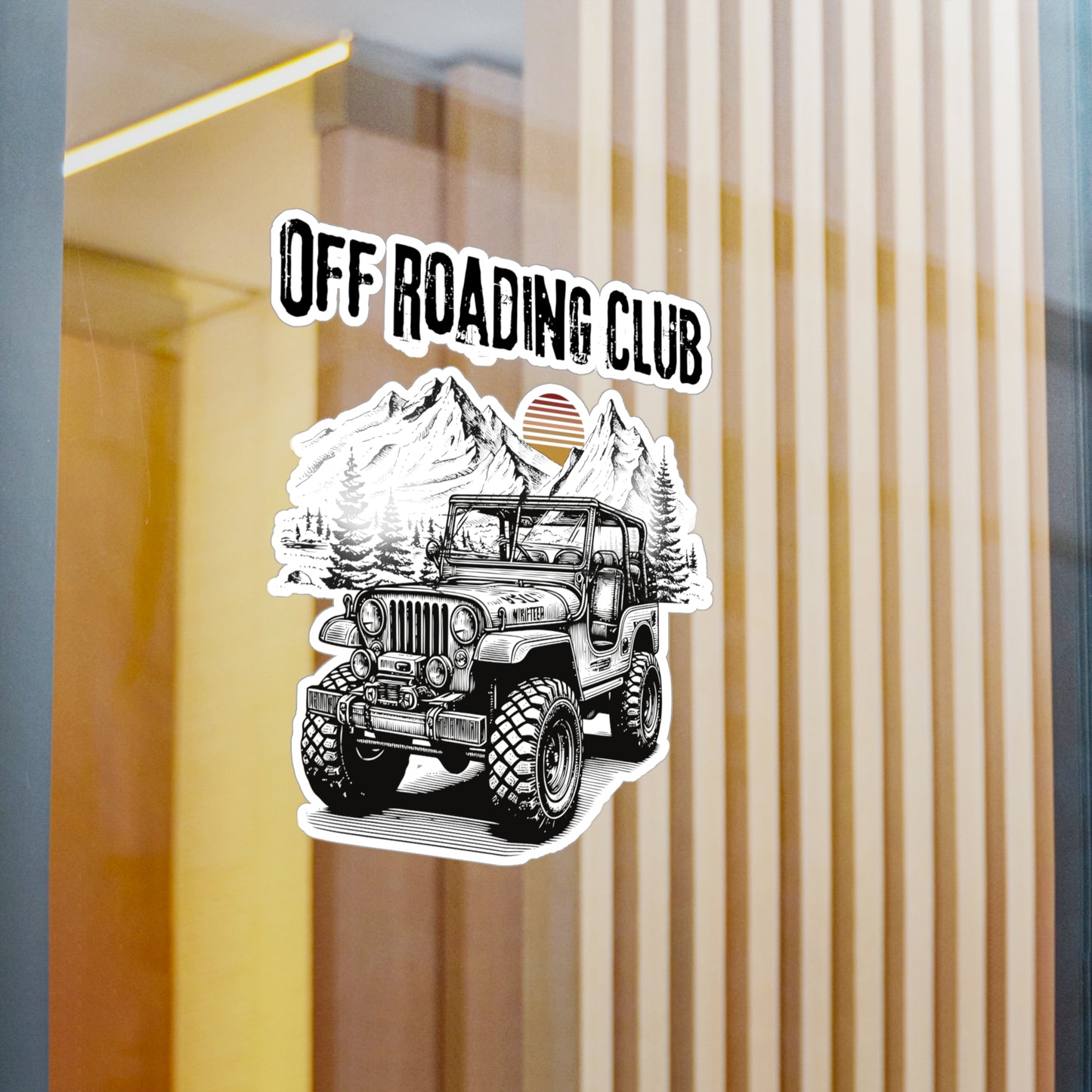Off Roading Club Vinyl Decal — Jeep Mountain Adventure Kiss-Cut Sticker